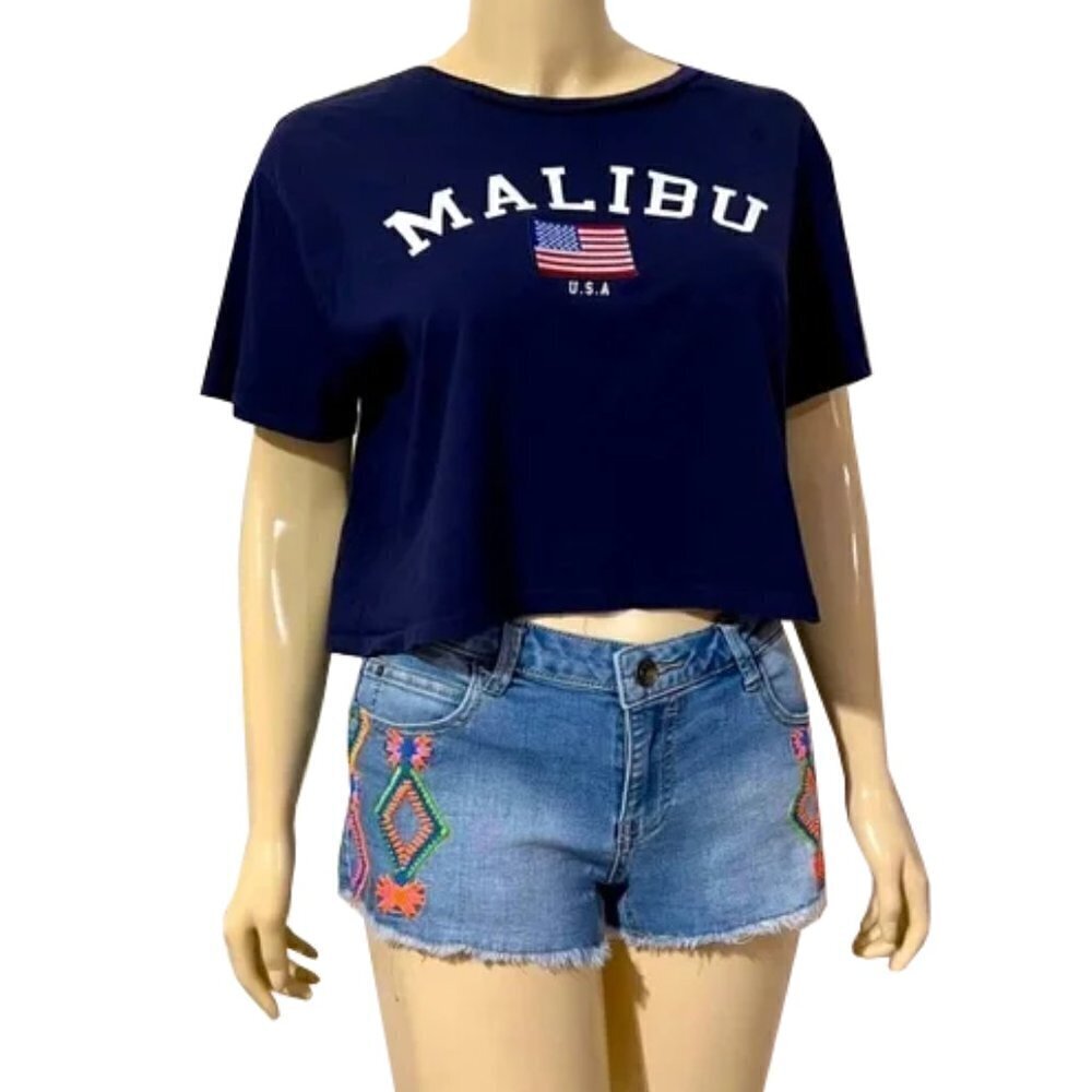 ❤️ 🆕 ROMWE Cropped Malibu tshirt size large